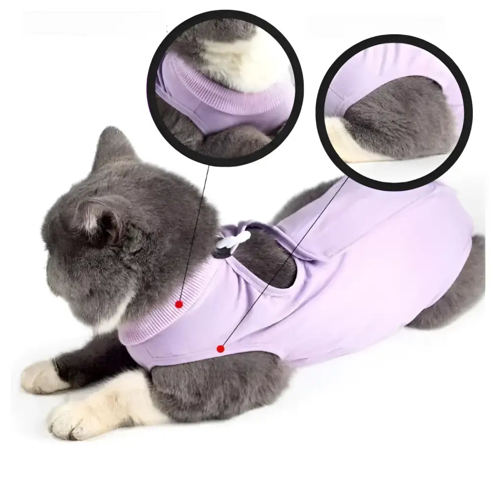 Cat recovery suit for post surgery and wound protection