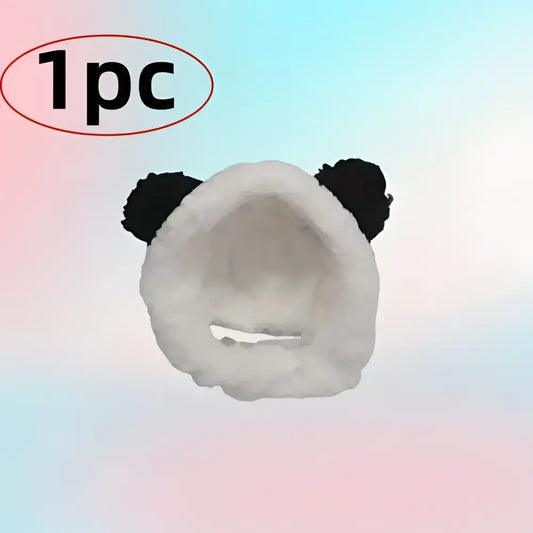 Cozy knit cat hat in black and white for cats small dogs