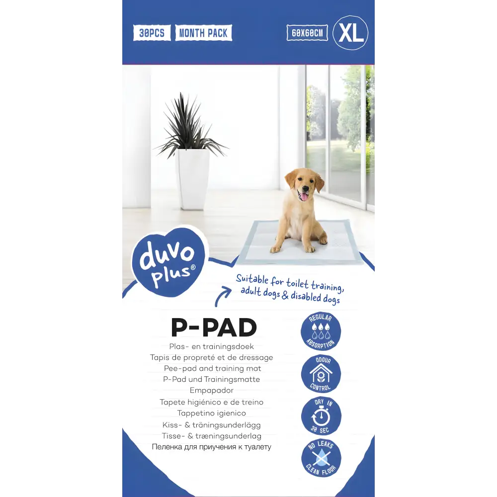 Duvo + pet pad standard month pack xl-60x60cm 30pcs duvo + xl-60x60cm