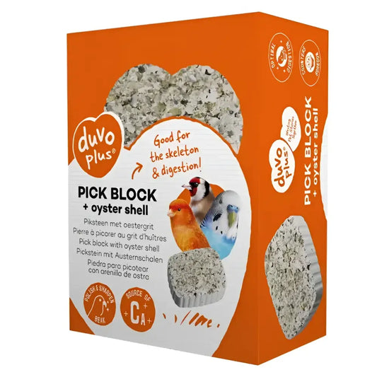 Duvo pick block with oyster grit and essential calcium for birds