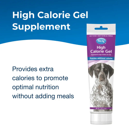 High-calorie gel supplement for dogs