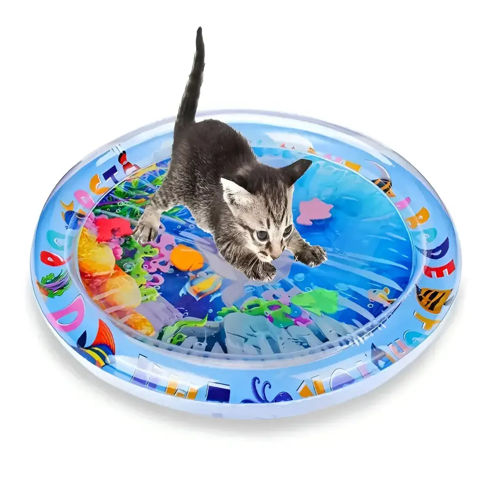 Interactive summer splash water mat for cats