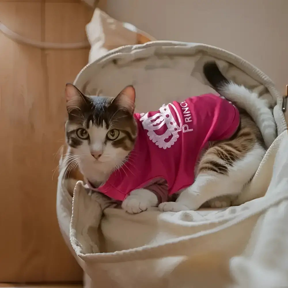 Princess crown printed pet t-shirt for dogs and cats