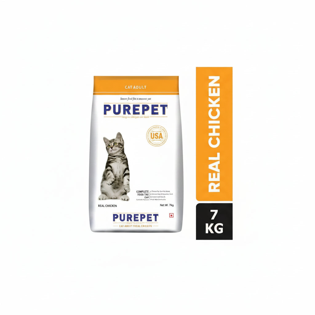 Purepet adult dry cat food | real chicken