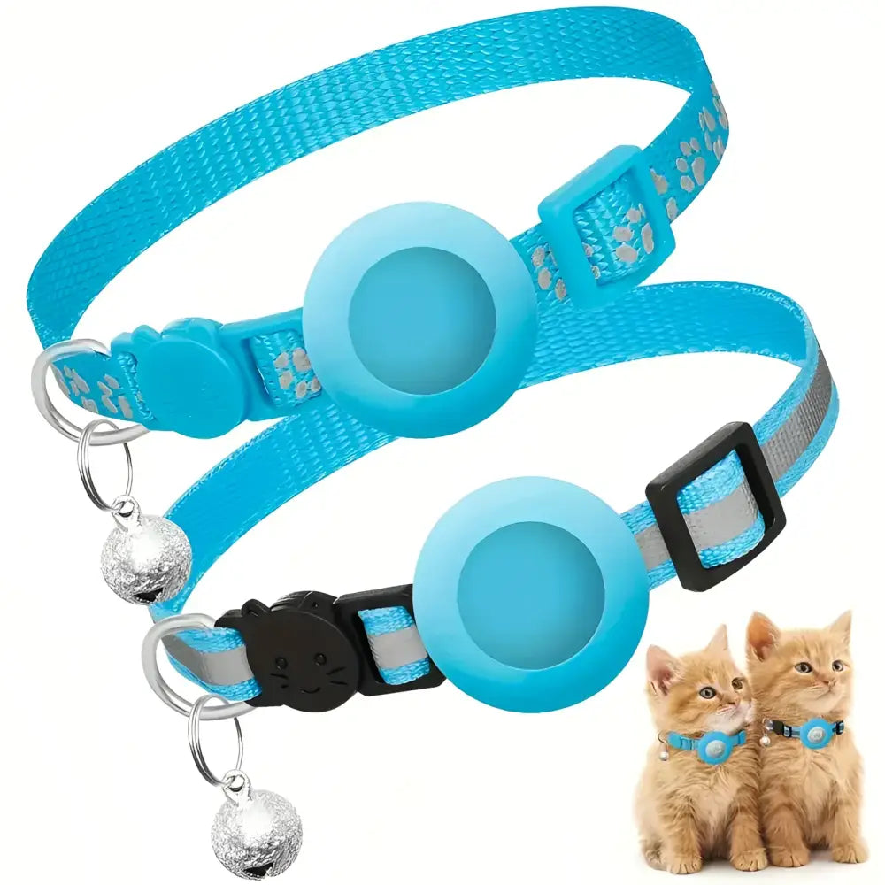 Reflective breakaway cat collar pack with adjustable holder and bell