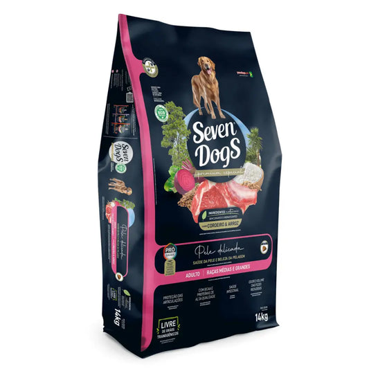 Seven dogs dog food for adult medium & large breeds – lamb rice 14kg