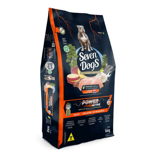 Seven dogs power active – adult dog food chicken sweet potatoes & whey protein 14kg