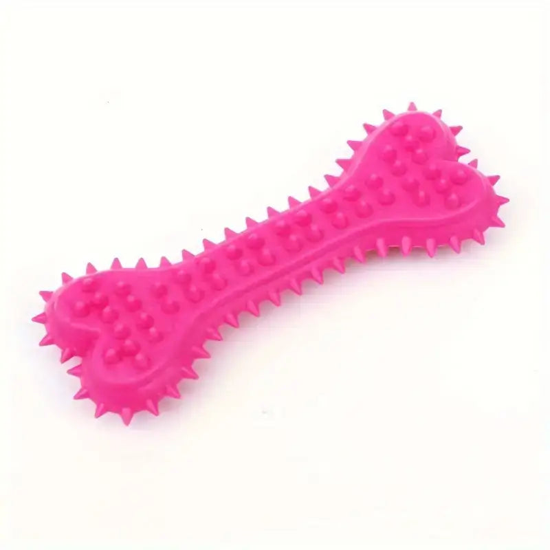 Dog chew toy rubber toothbrush stick for teeth cleaning rose red