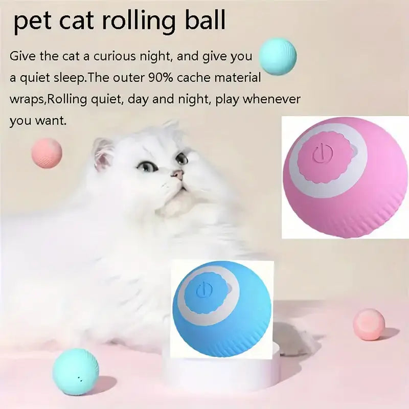 Automatic cat teaser rolling ball