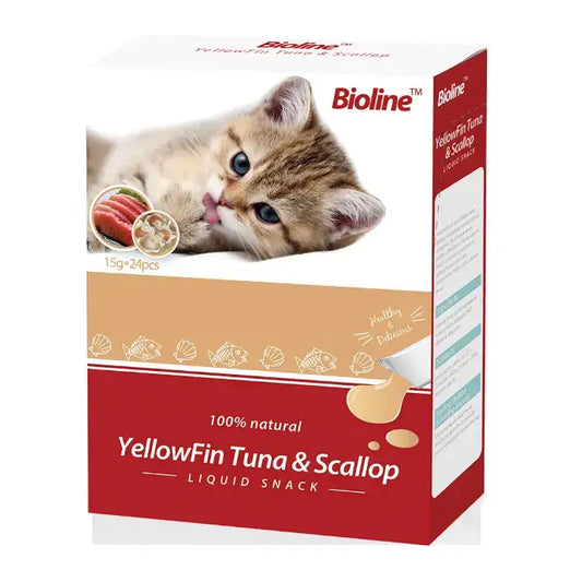 Bioline cat treats 15g x 24 flavor - yellowfin tuna & scallop