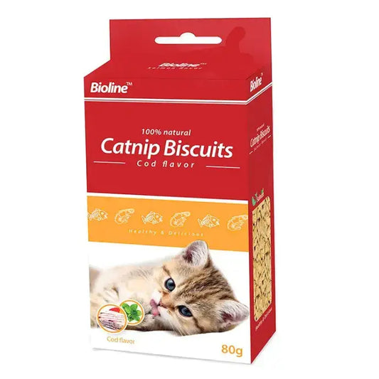 Bioline catnip biscuits 80g flavor - cod