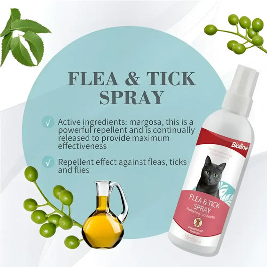 Bioline flea and tick spray for cat 175 ml ml