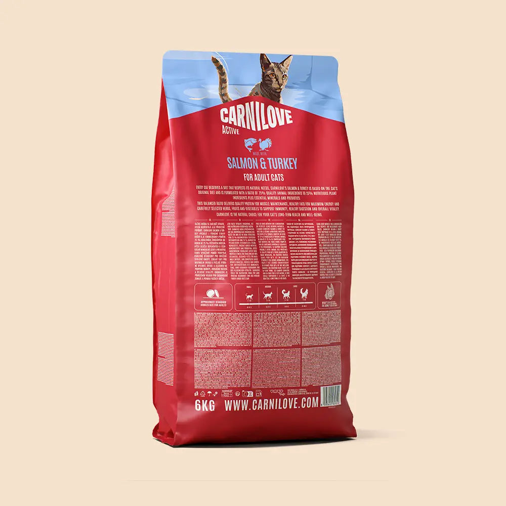 Carnilove active salmon & turkey for adult all breeds dry cat food
