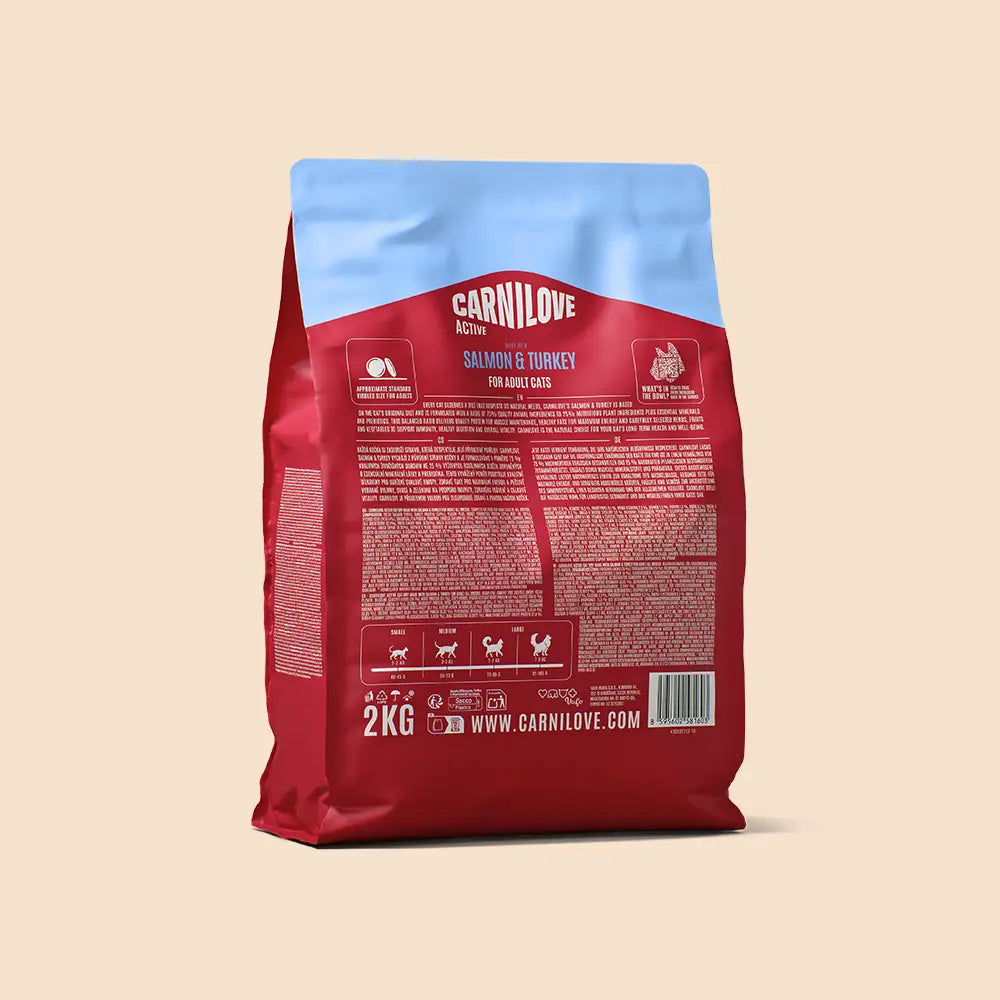 Carnilove active salmon & turkey for adult all breeds dry cat food