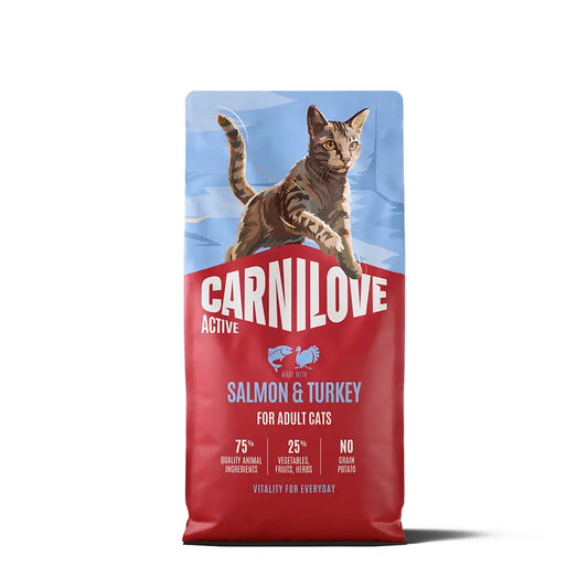 Carnilove active salmon & turkey for adult all breeds dry cat food