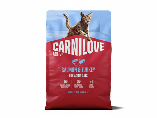 Carnilove active salmon & turkey for adult all breeds dry cat food