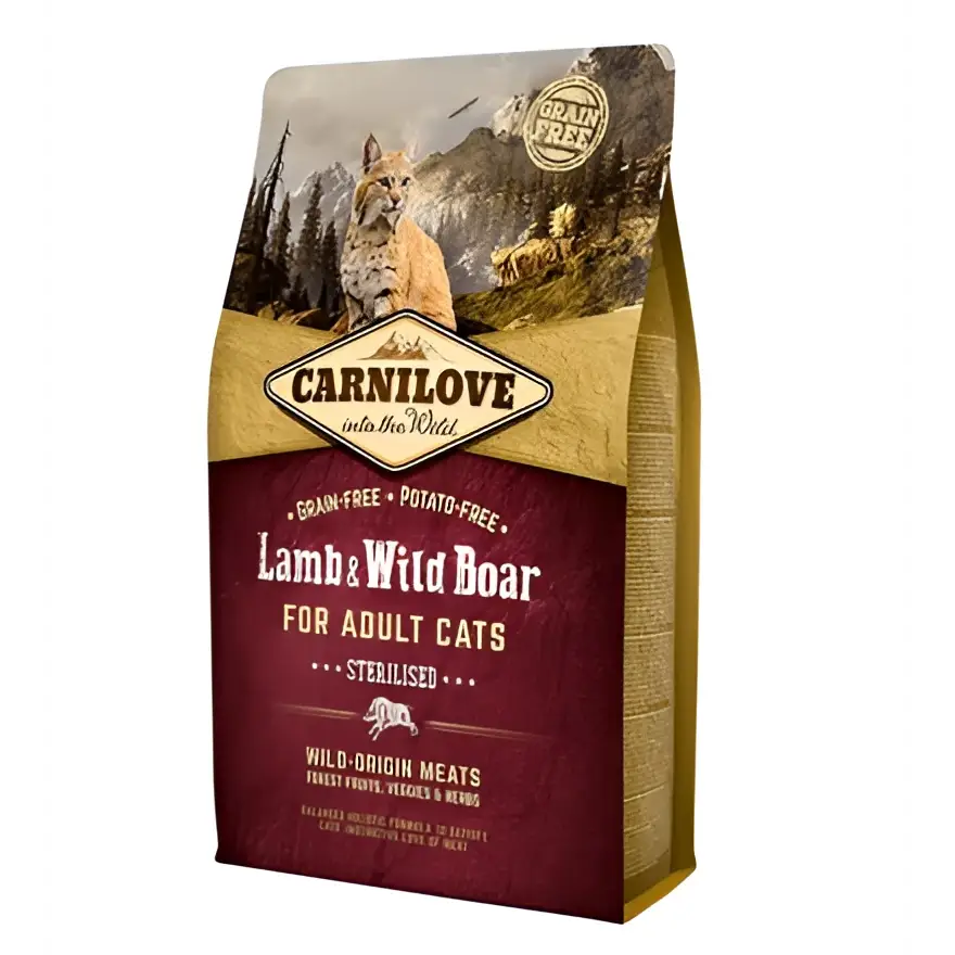 Carnilove lamb & wild boar for adult cats-sterilized dry food | 2kg
