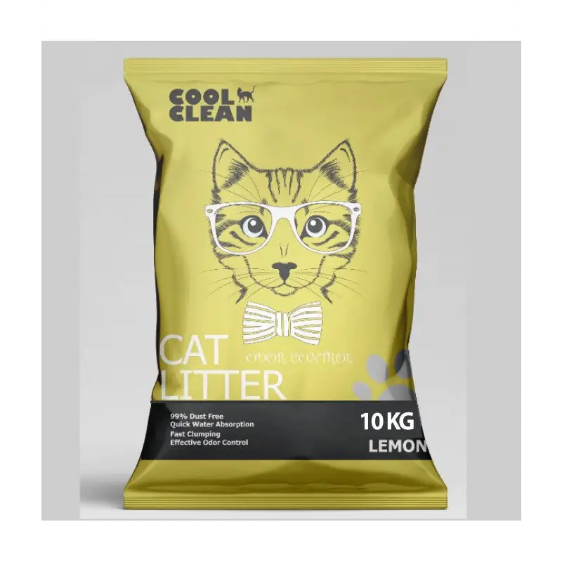 Cool clean clumping cat litter weight 10kg flavor lemon