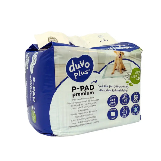 Duvo + pet pad premium month pack xl-60x60cm-green tea scent-30pcs duvo + xl-60x60cm-green