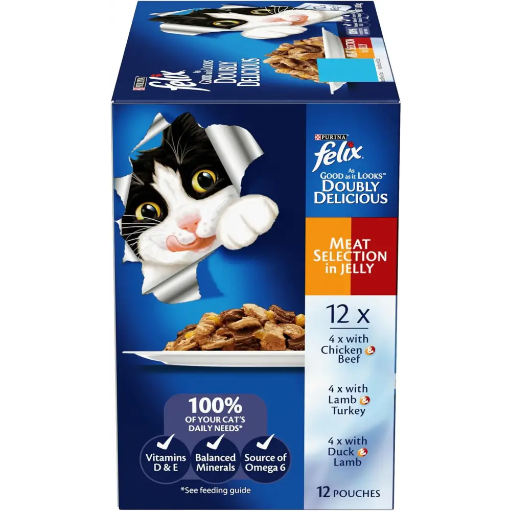 Felix doubly delicious – meat selection in jelly (12 x 85g)