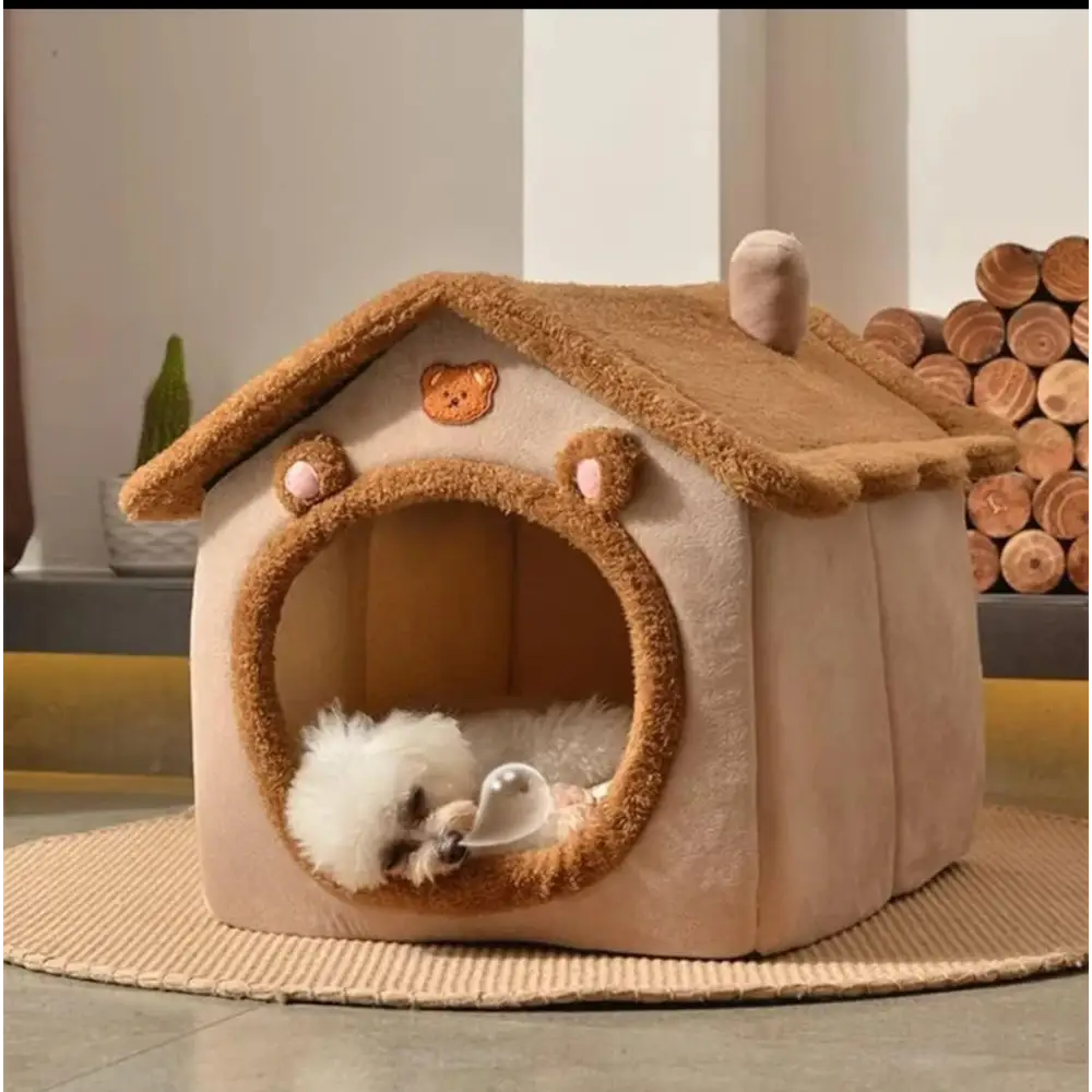 Foldable pet house removable washable bed for small dogs and cats