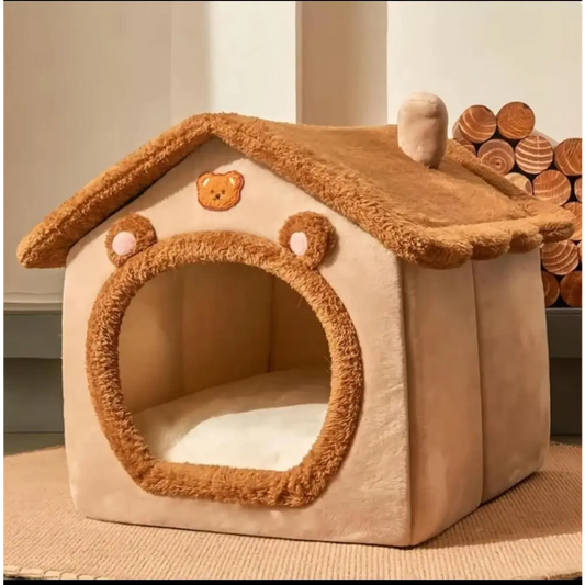 Foldable pet house removable washable bed for small dogs and cats