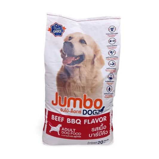 Jumbo dogz adult dog food – beef bbq flavor 20 kg
