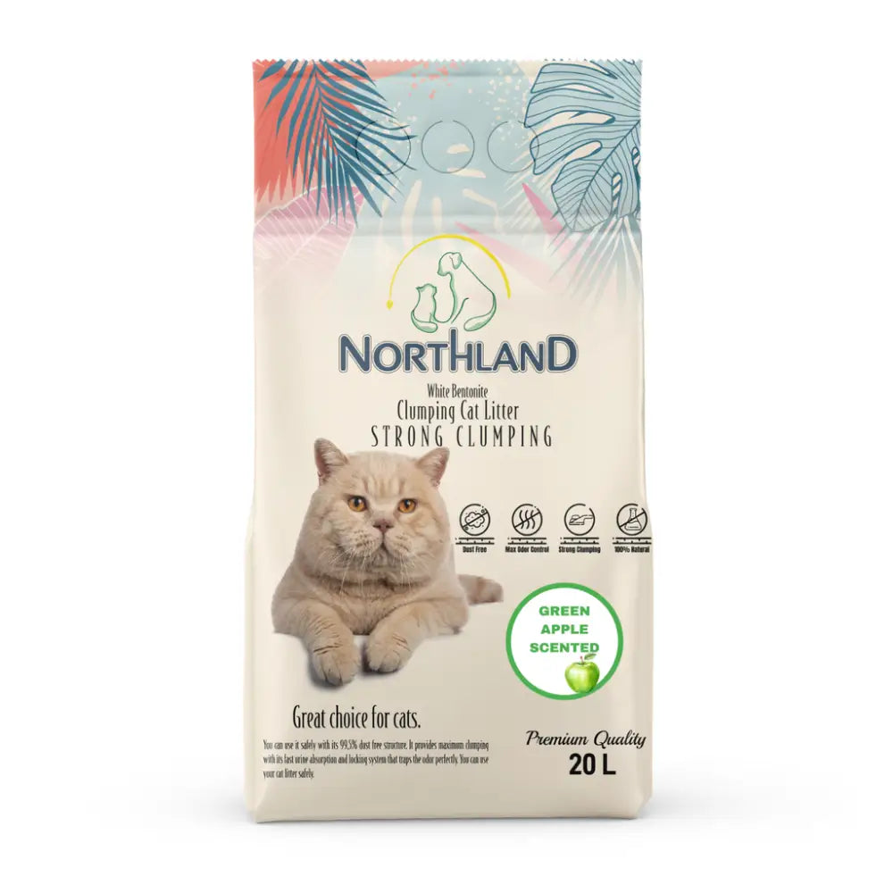 Northland bentonite clumping cat litter - green apple [volume - 20l]