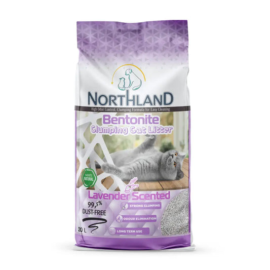 Northland bentonite clumping cat litter - lavender 20l - 20l