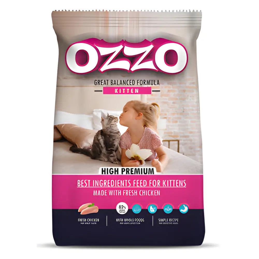 Ozzo kitten cat food 10kg with real chicken for balanced nutrition