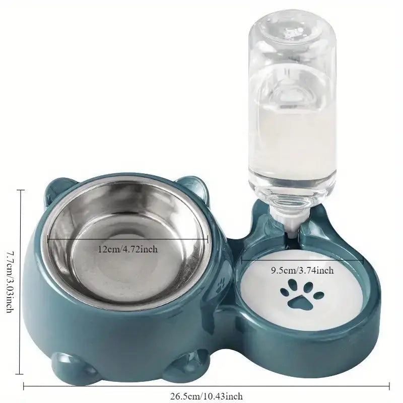 Plastic pet food and drinking set for cats dogs easy to clean