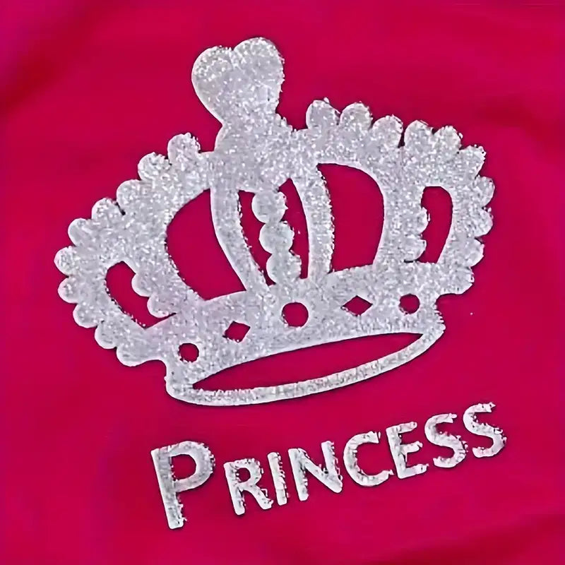 Princess crown printed pet t-shirt for dogs and cats