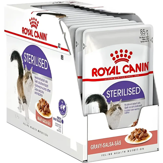 Royal canin sterilised in gravy adult wet cat food | 85g × 12