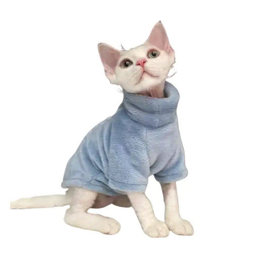 Sphynx cat sweater - stylish kitten hoodie & pet jumpsuit blue / s apparel