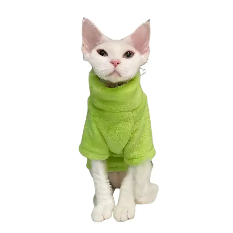 Sphynx cat sweater - stylish kitten hoodie & pet jumpsuit green / s apparel