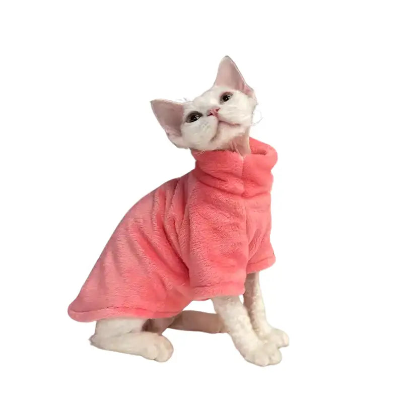 Sphynx cat sweater - stylish kitten hoodie & pet jumpsuit pink / s apparel