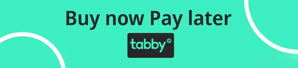 Tabby credit card holder with a teal background and white circular accents.