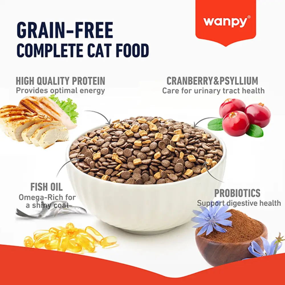 Wanpy grain free complete food for adult cat |chicken recipe