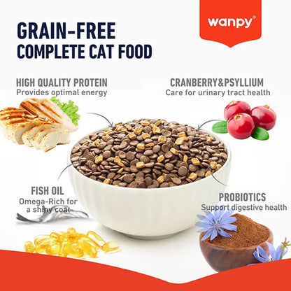 Wanpy grain free complete food for adult cat |chicken recipe