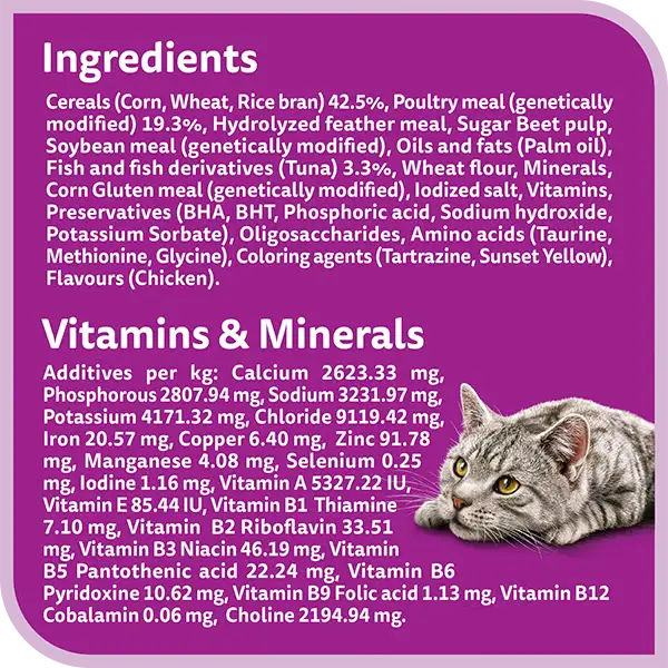 Whiskas chicken adult dry cat food